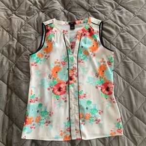 Ann Taylor Floral Sleeveless Blouse